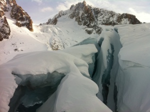 crevasses Grands Montets argentiere glacier